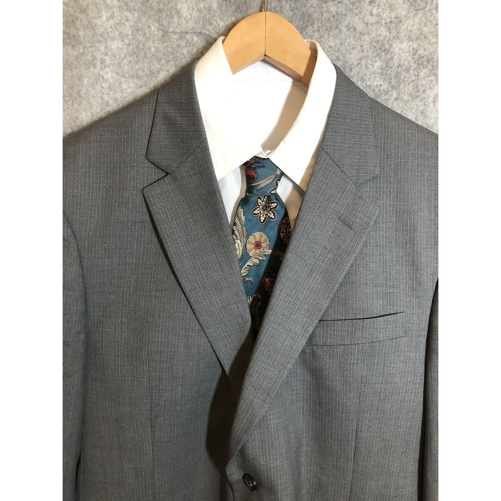 Jos A Bank Blazer Mens 42R Gray Wool Two Button Sport Coat Suit Jacket Classic